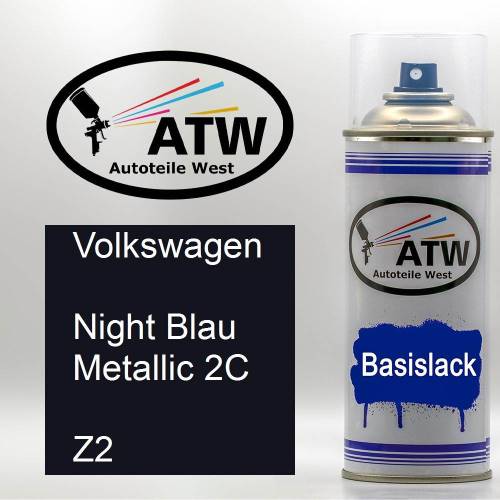 Volkswagen, Night Blau Metallic 2C, Z2: 400ml Sprühdose, von ATW Autoteile West.